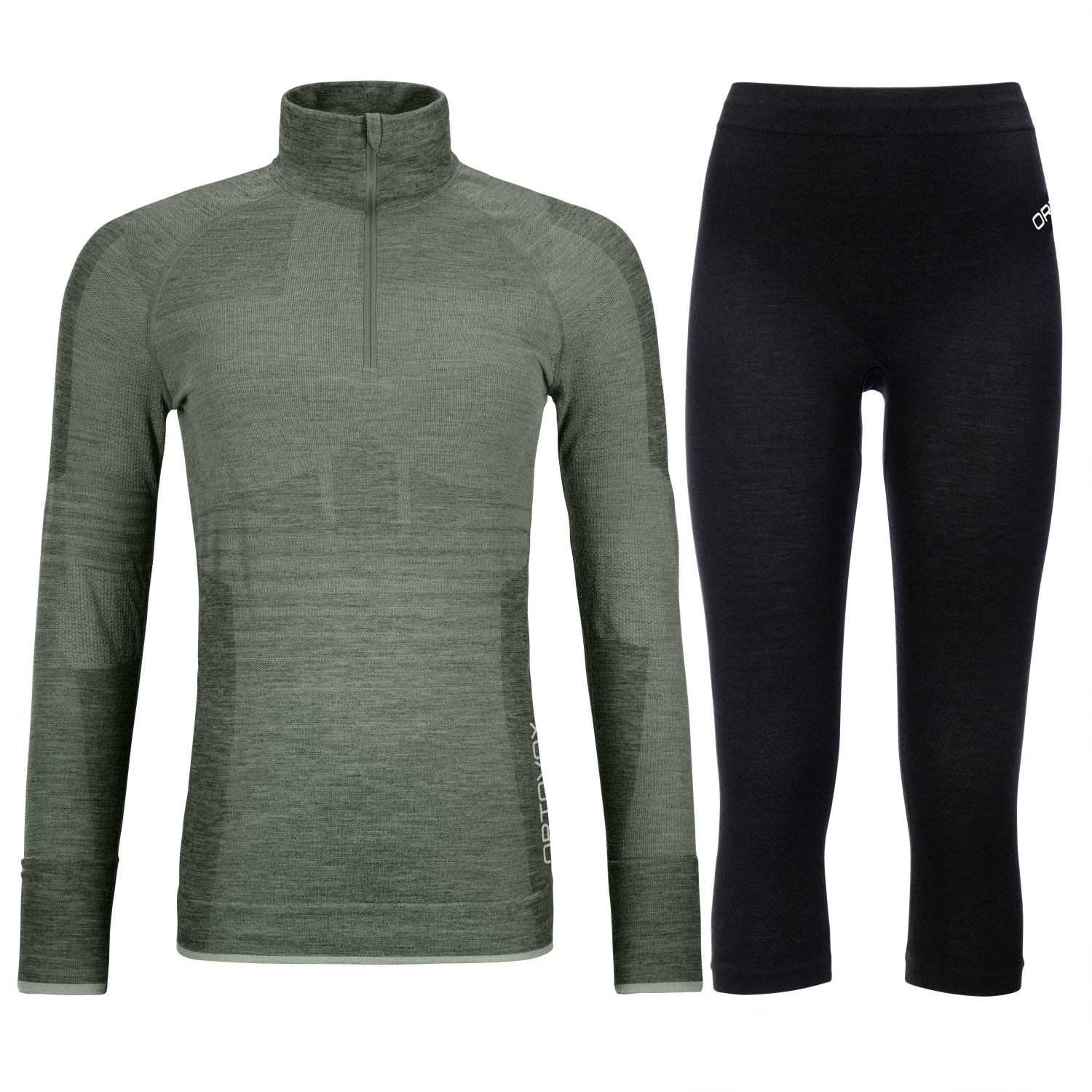 Ortovox 230 Competition 1/2 zip / 3/4 pant, set, dame, groen/zwart