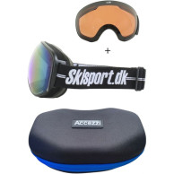 Demon Magnet Skisport.dk Edition, Blue Mirror + Accezzi gogglecase