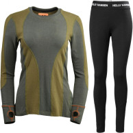 Aeonian/Helly Hansen skiundertøj, sæt, dame, grøn/sort