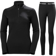 Helly Hansen Lifa Merino Midweight H/Z, sæt, dame, sort