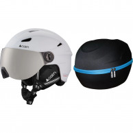 Cairn Impulse Visor junior, Skidhjälm med Visir, Vit + Accezzi Cortina, hjälmcase