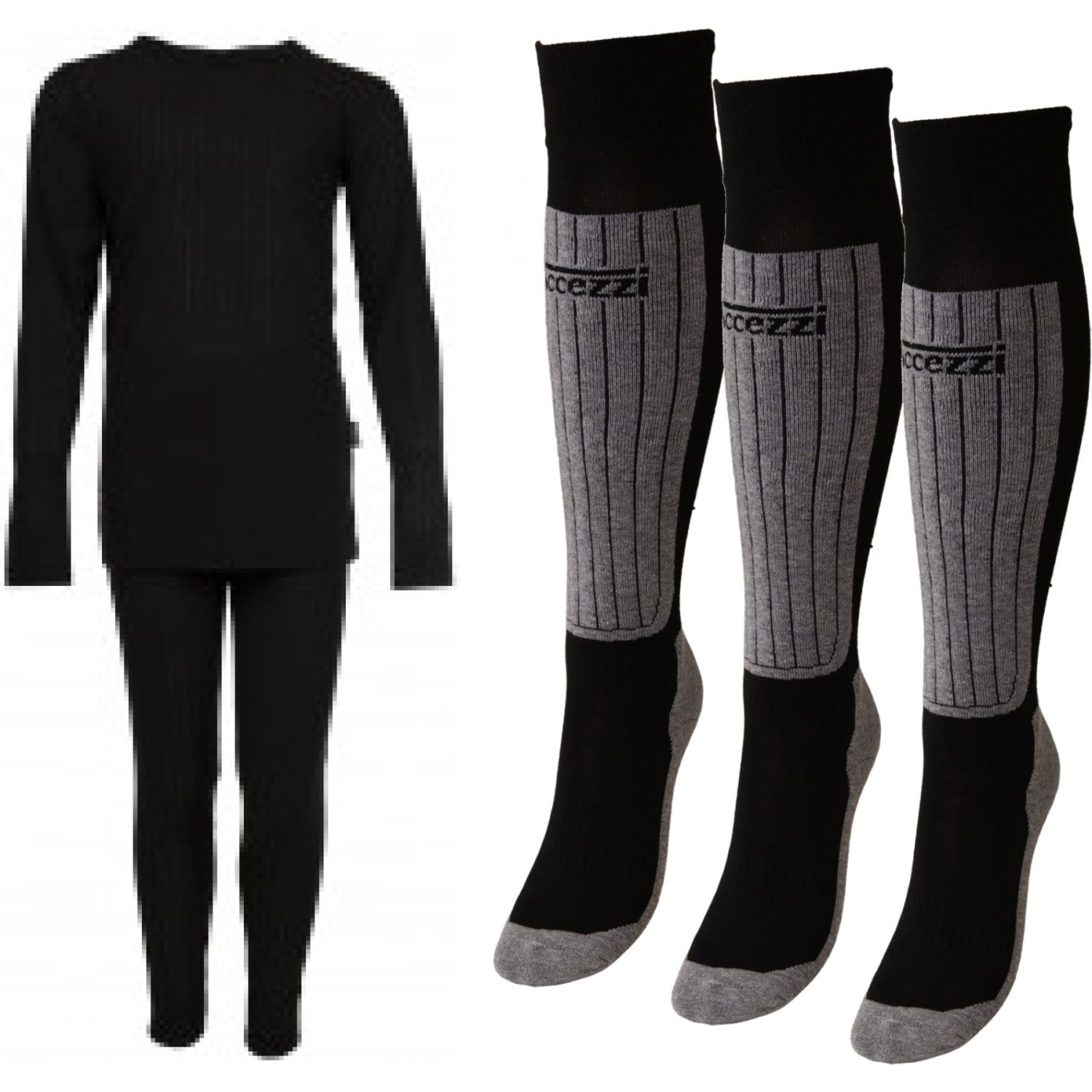Accezzi roupa interior de esqui + 3 pares de meias de esqui Coolmax, mulher