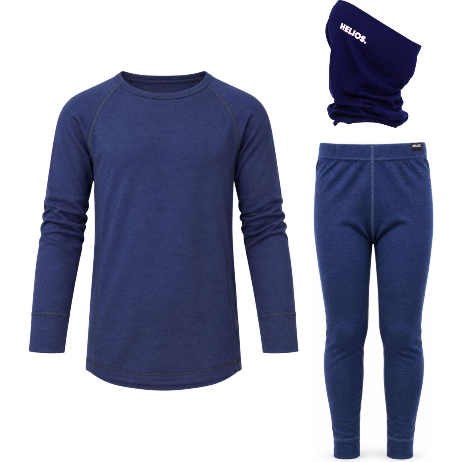 Helios Merino One, Set + nekwarmer, Junior, navy