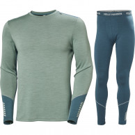 Helly Hansen Lifa Midweight Merino Crew, sæt, herre, cactus/turkisgrøn