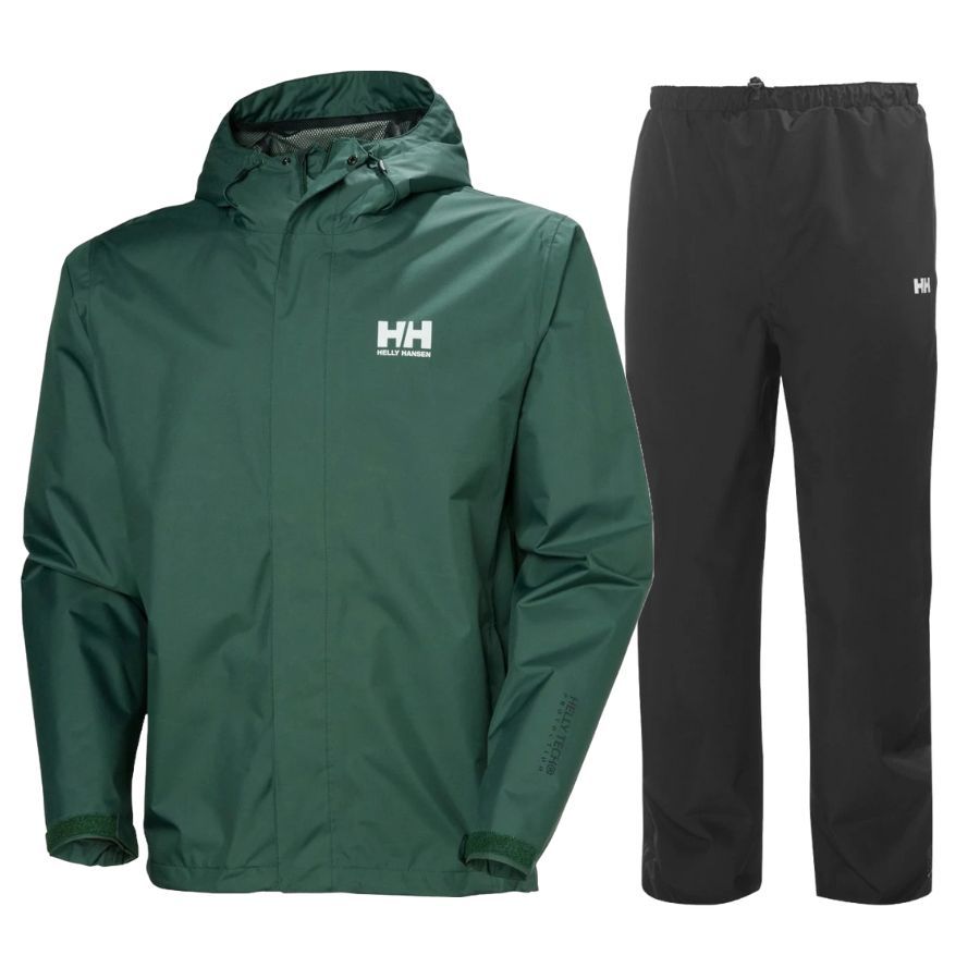 Helly Hansen Moss Regntøy, Herre, Mørkegrønn/Black