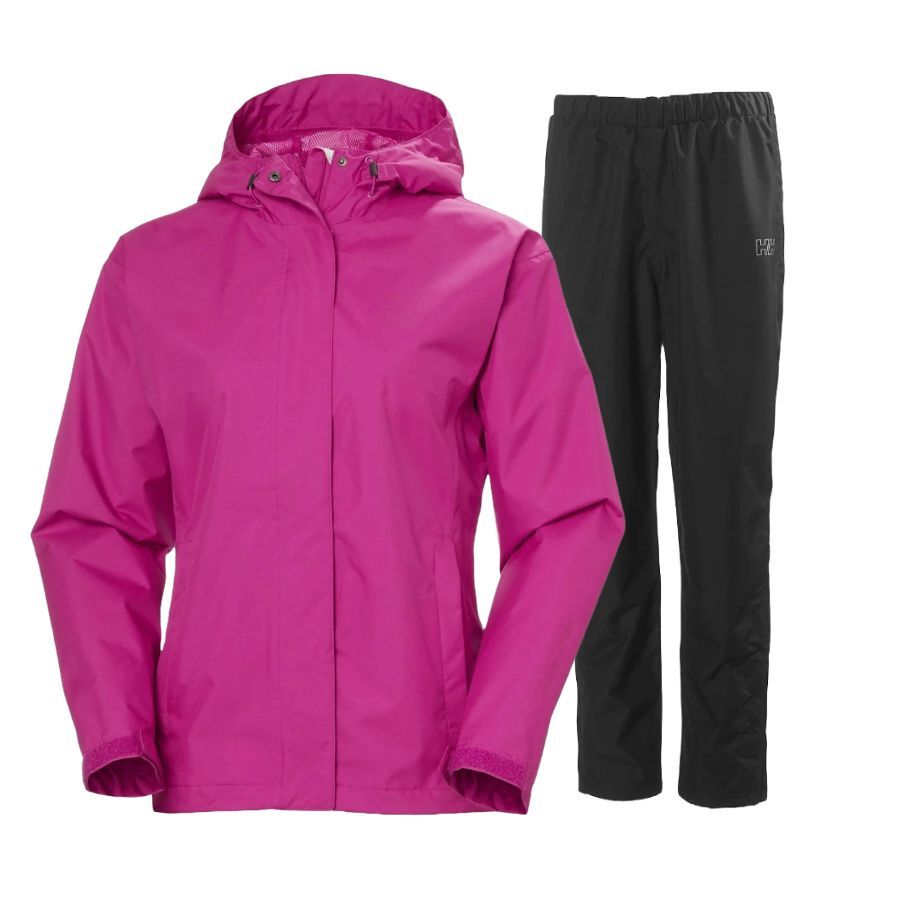 Helly Hansen Seven J regnsæt, dame, pink/sort