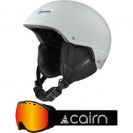Cairn Flow skihjelm, Mat Grey + Blaze skibriller, Mat Black