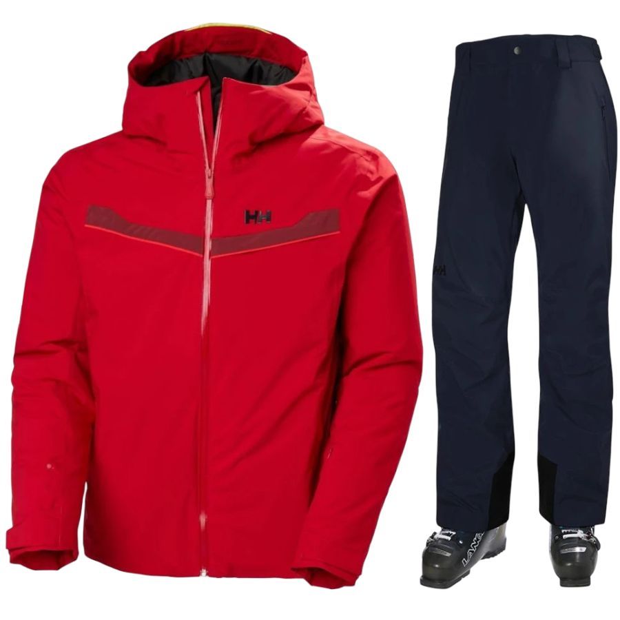 Helly Hansen Panorama 2.0/Legendary, skisæt, herre, rød/mørkeblå
