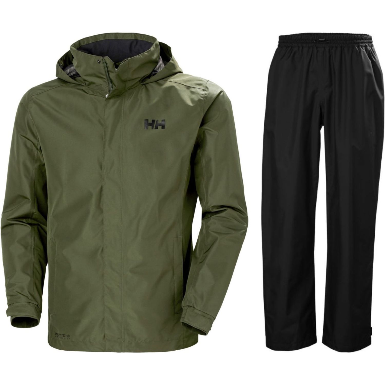 Helly Hansen Dubliner/HH Rain zestaw przeciwdeszczowy, mężczyźni, zielony/czarny