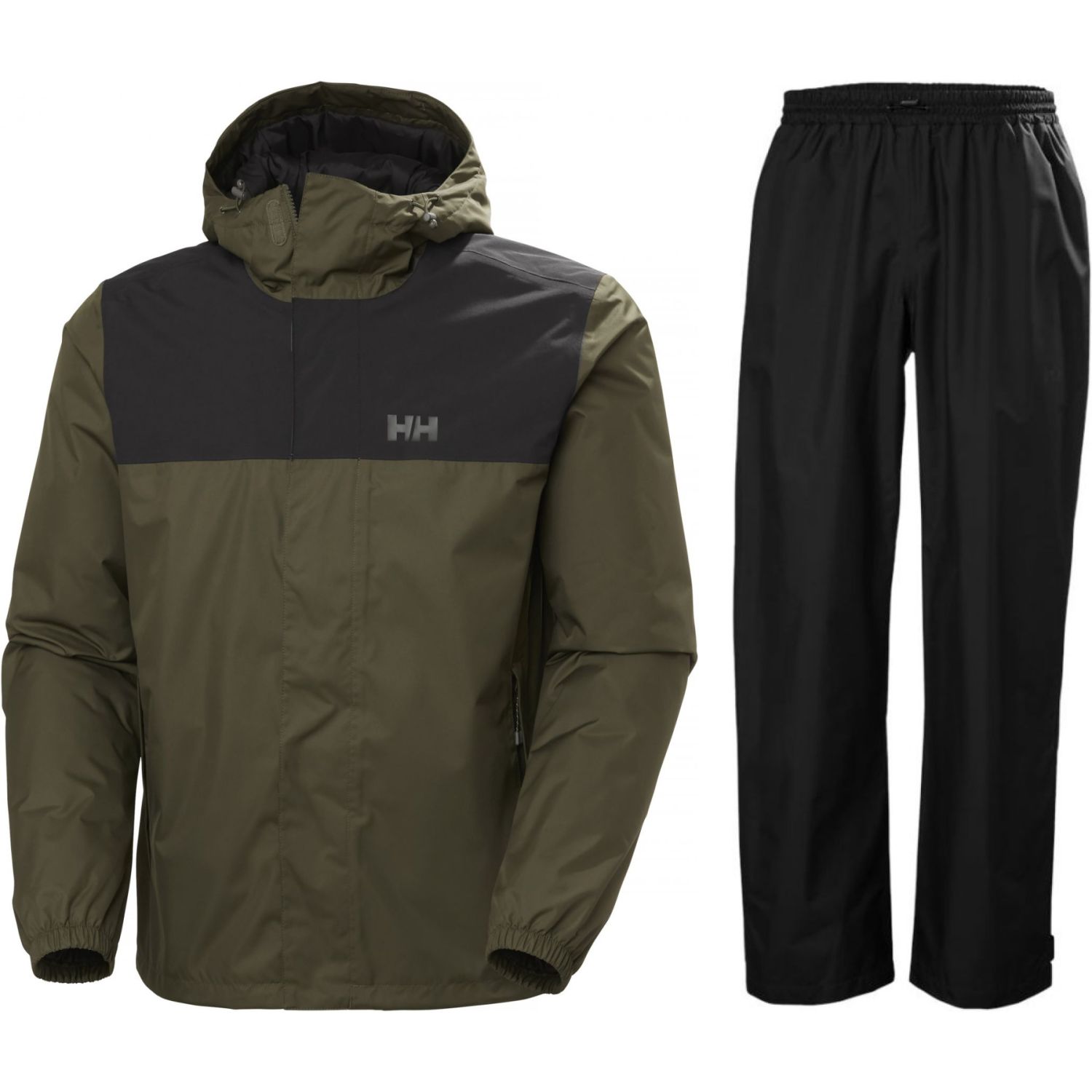 Helly Hansen Vancouver/HH Rain, regnsæt, herre, grøn/sort