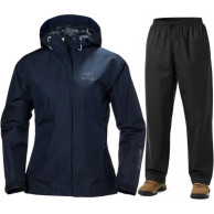 Helly Hansen Seven J/HH Rain, regnsett, dame, mørkeblå/svart