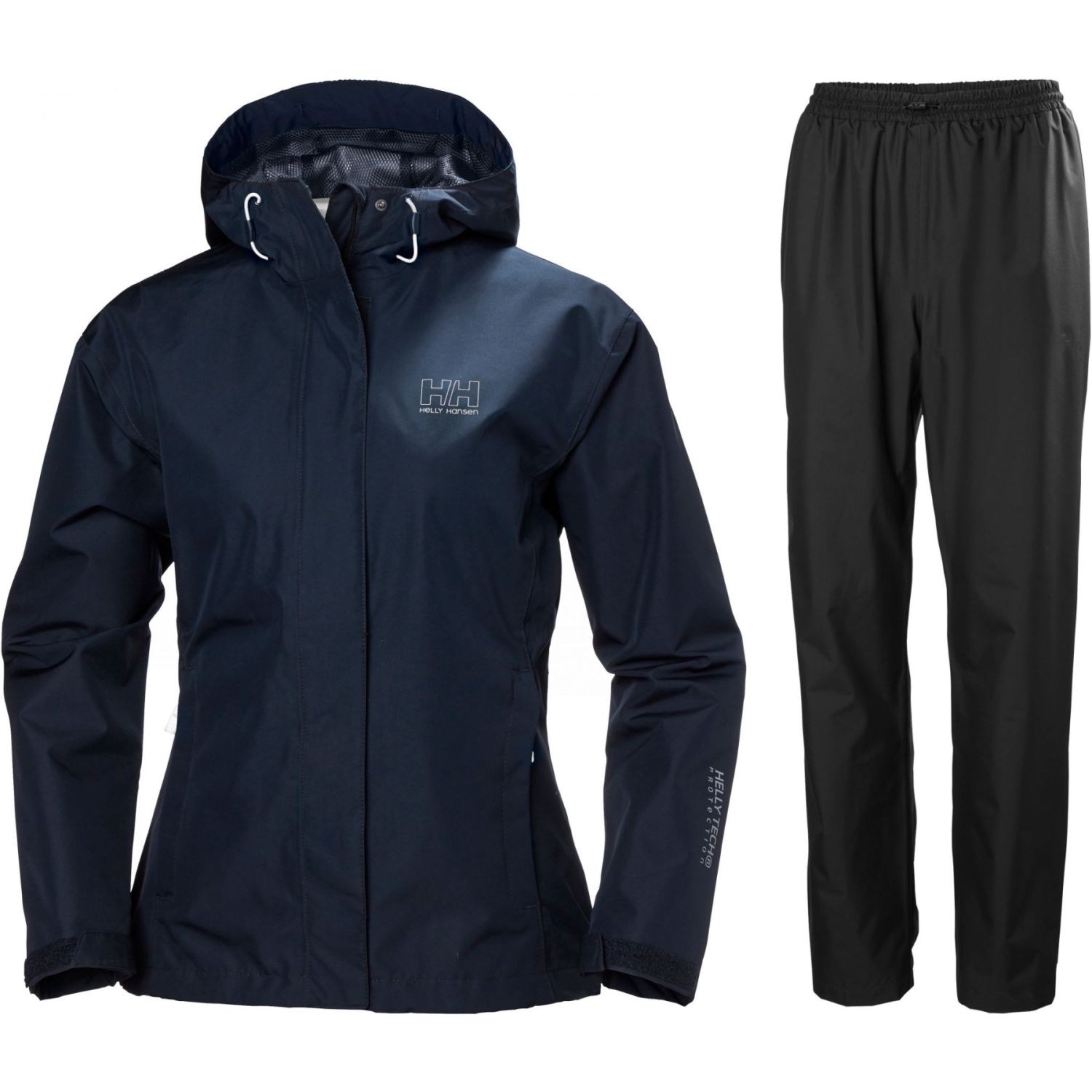 Helly Hansen Seven J/HH Rain, regnsett, dame, mørkeblå/svart