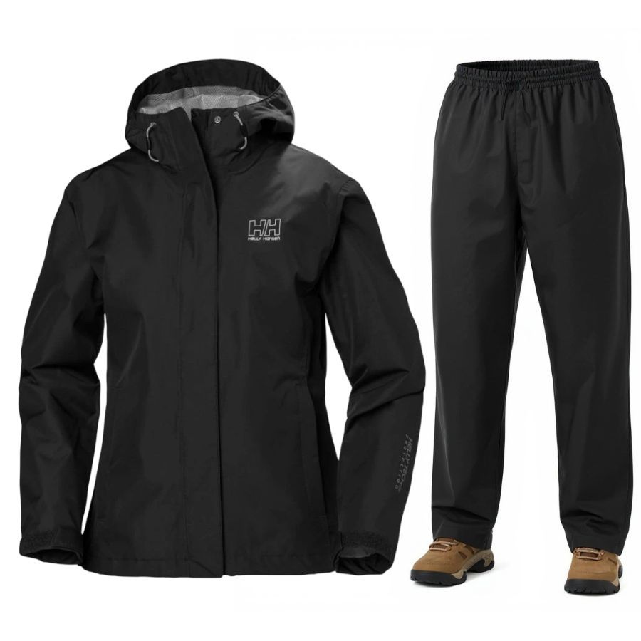 Helly Hansen Seven J/HH Rain regnsæt, dame, sort