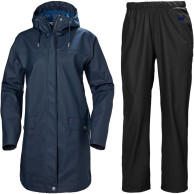 Helly Hansen Moss, regnsæt, dame, mørkeblå/sort