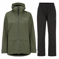 Didriksons Nordic regnställ, dam, mörkgrön/svart