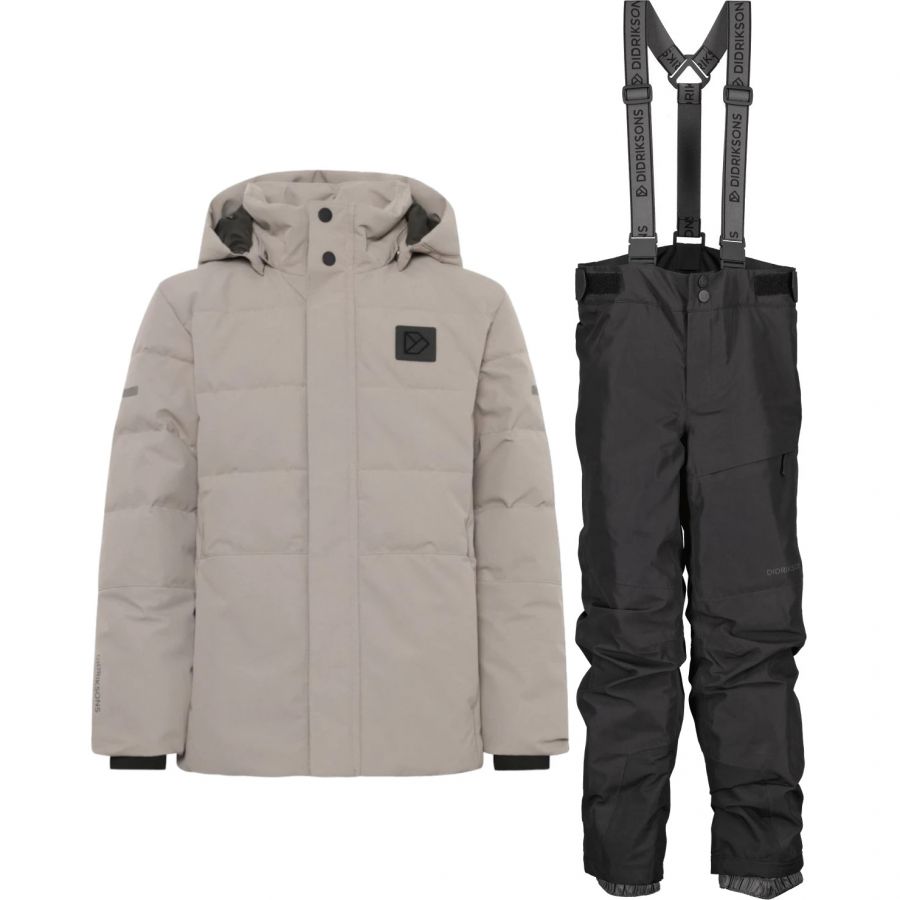 Ensemble d'hiver Didriksons Dacit/Silikat, junior, noir/beige