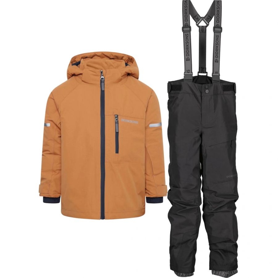 Didriksons Dacit/Falke ski set, junior, black/orange