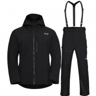 Jack Wolfskin Flowline Pro 2L Ins skijakke/skibukser, herre, sort