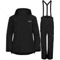 Jack Wolfskin Flowline 2L/Pro 2L skisett, dame, svart