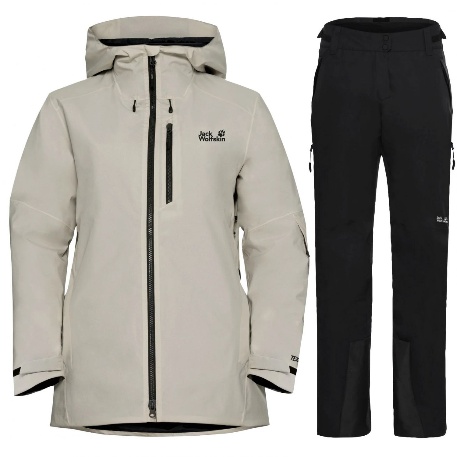Jack Wolfskin Flowline 2L/3in1 skidset, dam, svart/beige