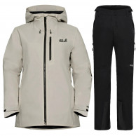 Jack Wolfskin Flowline 2L/3in1 skidset, dam, svart/beige