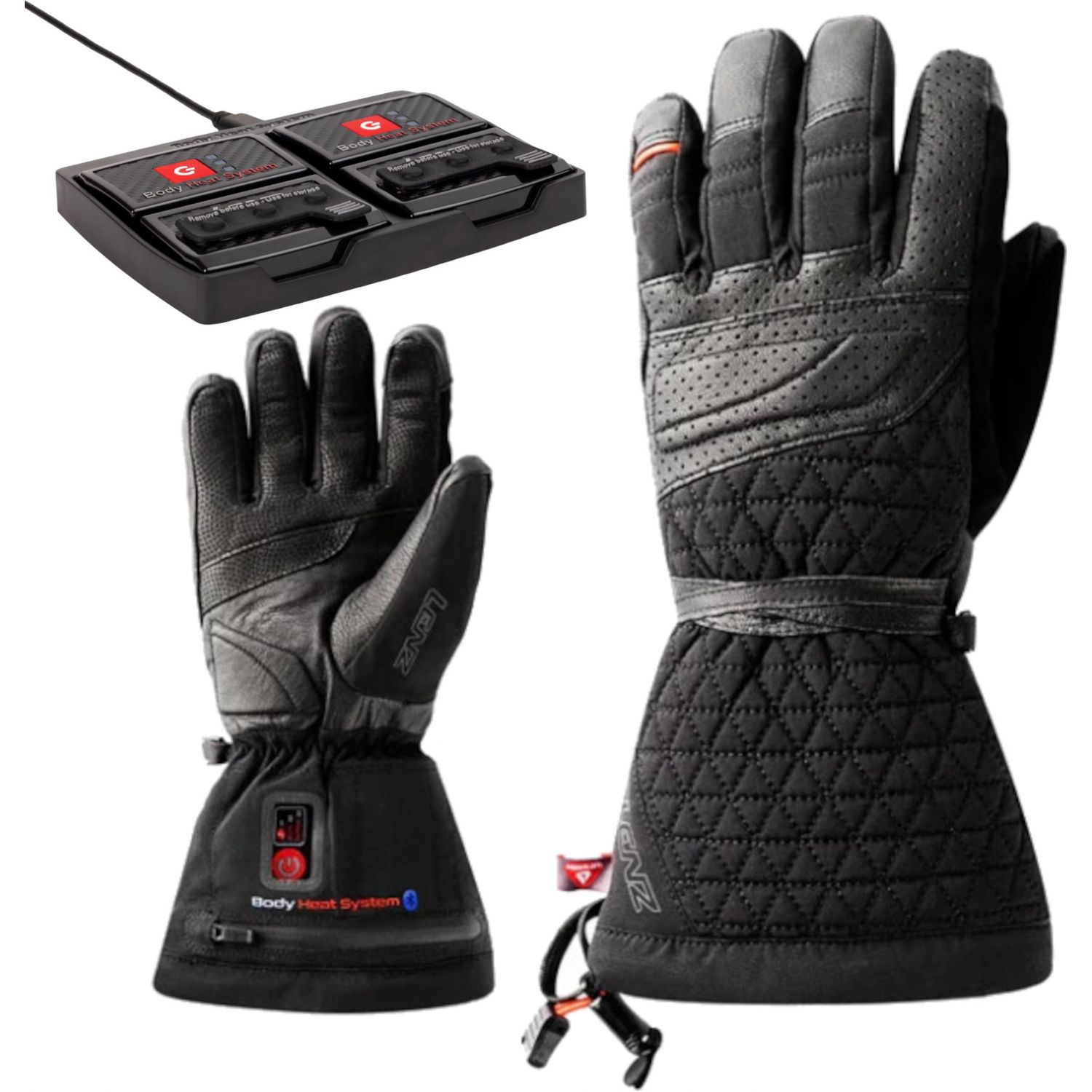 Gant de chaleur Lenz 6.0 + piles rcB 2000, femmes, noir