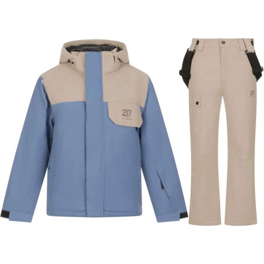 2117 of Sweden Misan Skijacke/Skihose Set, Junior, Blau/Beige