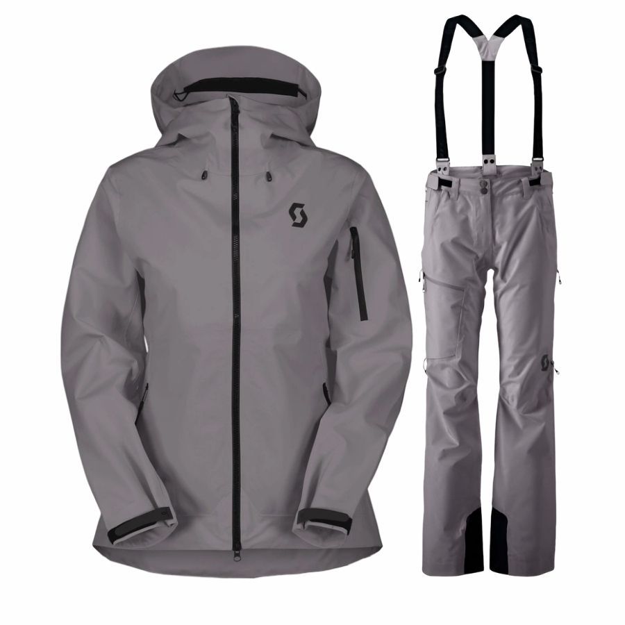 Scott Explorair 3L shell jacket + shell trousers set, women, grey