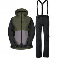 Scott Explorair 3L jas/broek set, dames, donkergroen/grijs/zwart