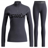 Swix RaceX Merino Half Zip/Pants-sett, dame, mørkegrå