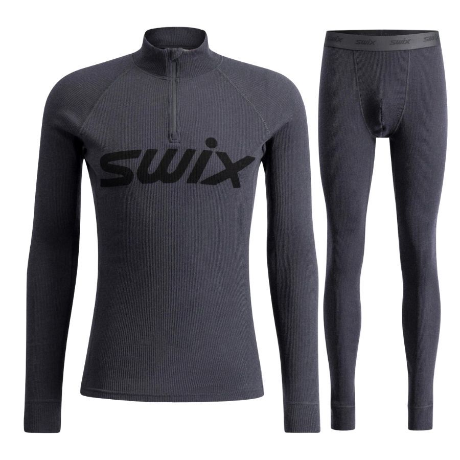 Swix RaceX Merino Half Zip/Bukse-sett, herre, mørkegrå