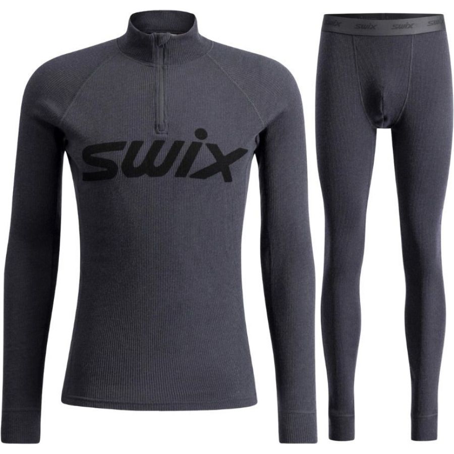Swix RaceX Merino Half Zip/Pants set, Herr, mörkgrå