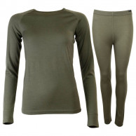 Helios Merino One skiundertøjssæt, dame, grøn
