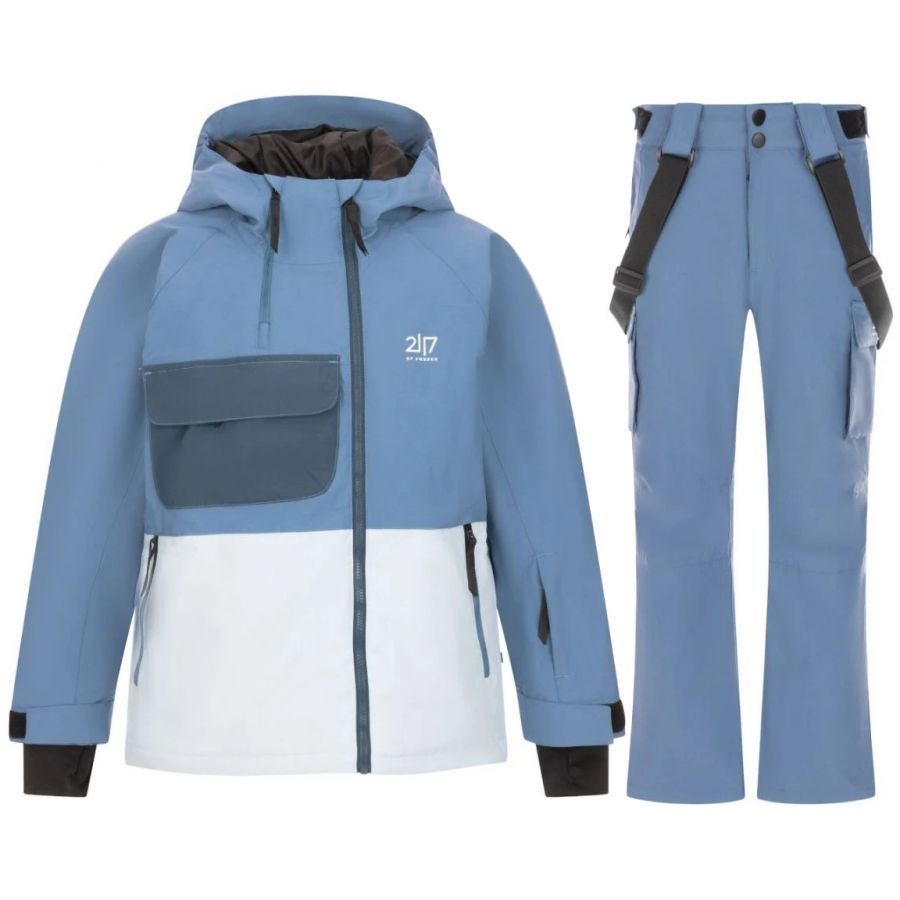 2117 of Sweden Kidden ski jas/skibroek set, junior, blauw