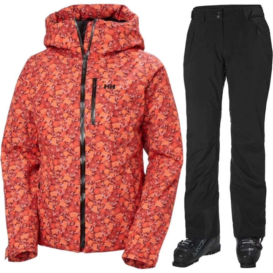 Helly Hansen Legendary/Valdisere 3.0 skisæt, dame, sort/rød