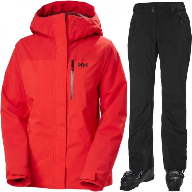 Helly Hansen Legendary/Snowplay skidset, dam, svart/röd