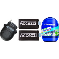 Accezzi skilås + skiklips + skivoks-sett, unisex, svart