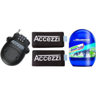 Accezzi skidlås + skidclips + Skidvalla set, unisex, svart