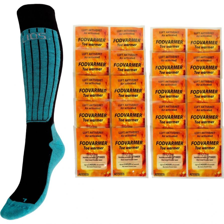 Accezzi Fodvarmer/Helios Merino One 60 sæt, unisex, lyseblå