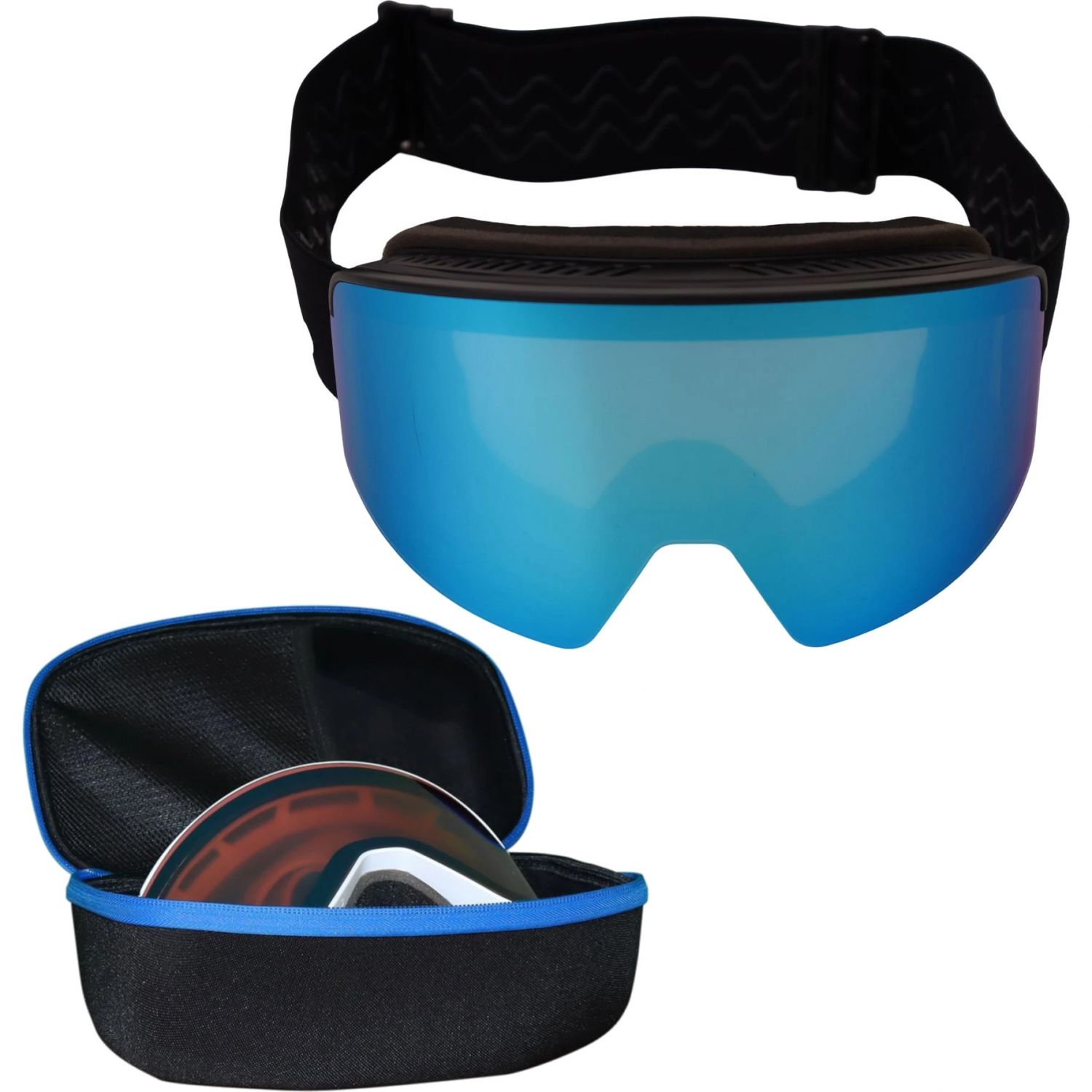 Accezzi Avoriaz + Helios View Magnet goggle set, unisex, noir/bleu