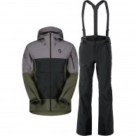 Scott Explorair 3L, set giacca e pantaloni shell, uomo, grigio/nero