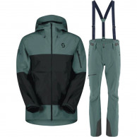 Scott Explorair 3L, set giacca e pantaloni shell, uomo, azzurro/nero