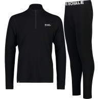 Mons Royale Cascade 1/4 Zip/Base Layer Set, Herren, schwarz