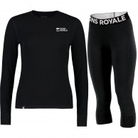 Mons Royale Cascade Merino Base Layer sæt, dame, sort