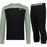 Mons Royale Cascade/Yotei skiundertøjssæt, herre, sort/grøn