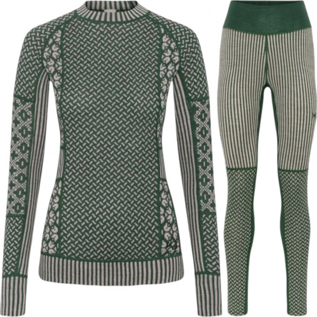 Kari Traa Smekker skiundertøysett, dame, mørkegrønn