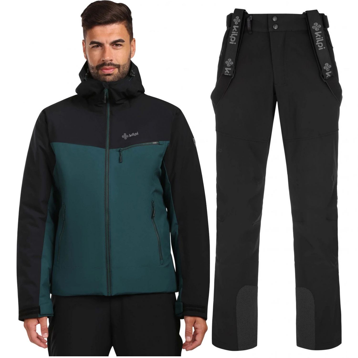 Kilpi Rhea/Flip skisæt, herre, sort/grøn