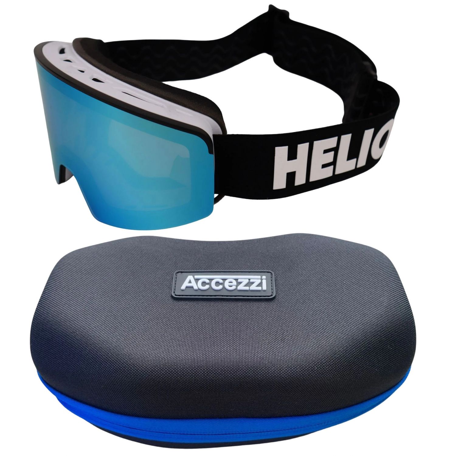 Helios Spark Magnet, junior, noir/bleu/blanc + Accezzi Avoriaz étui à lunettes