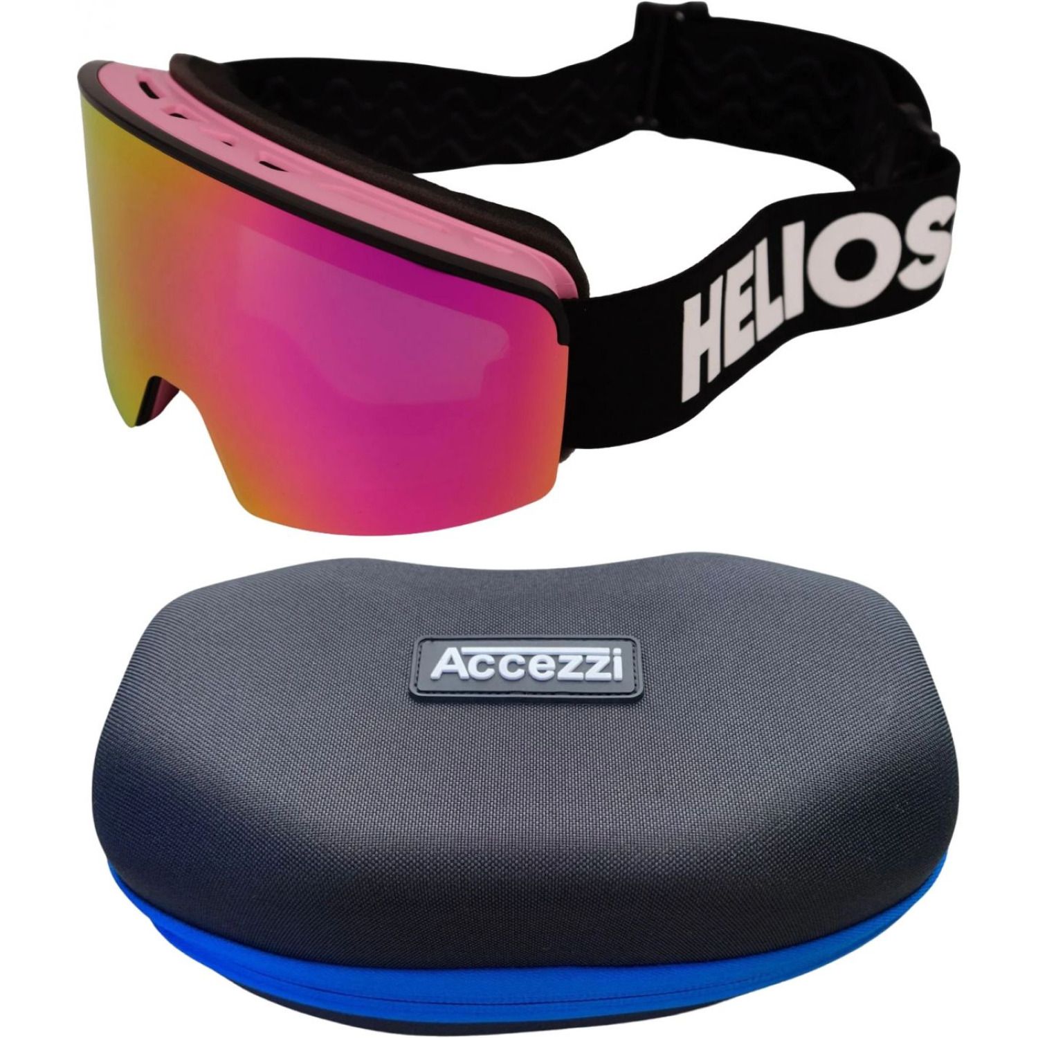Helios Spark Magnet set, junior, zwart/roze + Accezzi Avoriaz brillenkoker