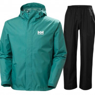 Helly Hansen HH Rain/Seven J regnställ, herr, grön/svart